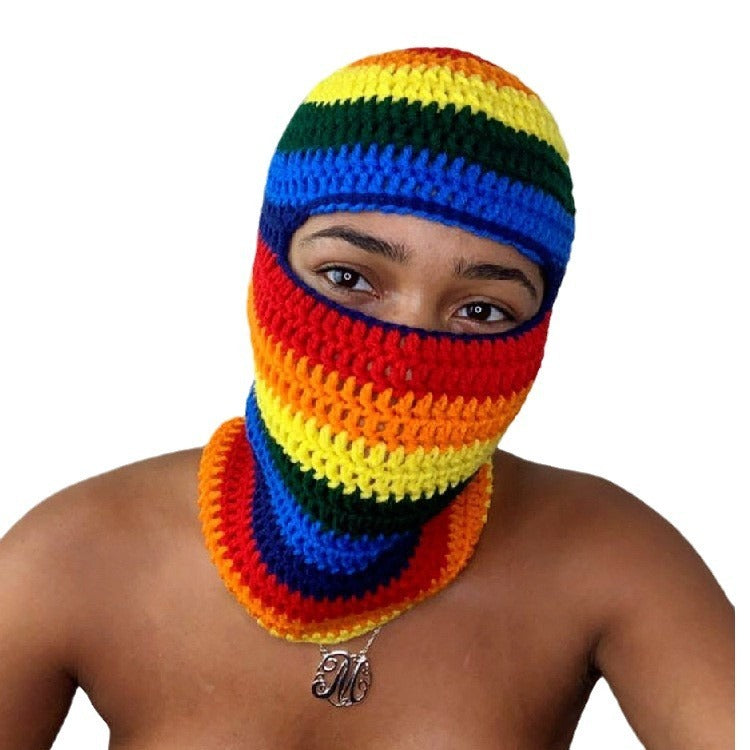 Pullover Windproof Neck Protection Handmade Knitted Hat