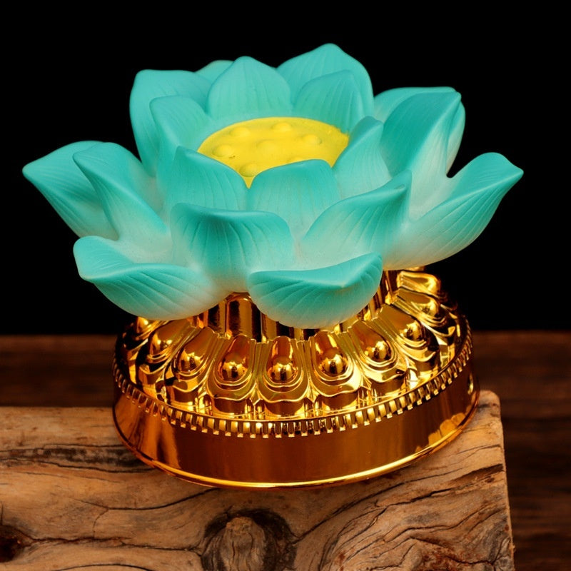 Shengmiole Colorful Lotus Lights Buddha Front Lantern