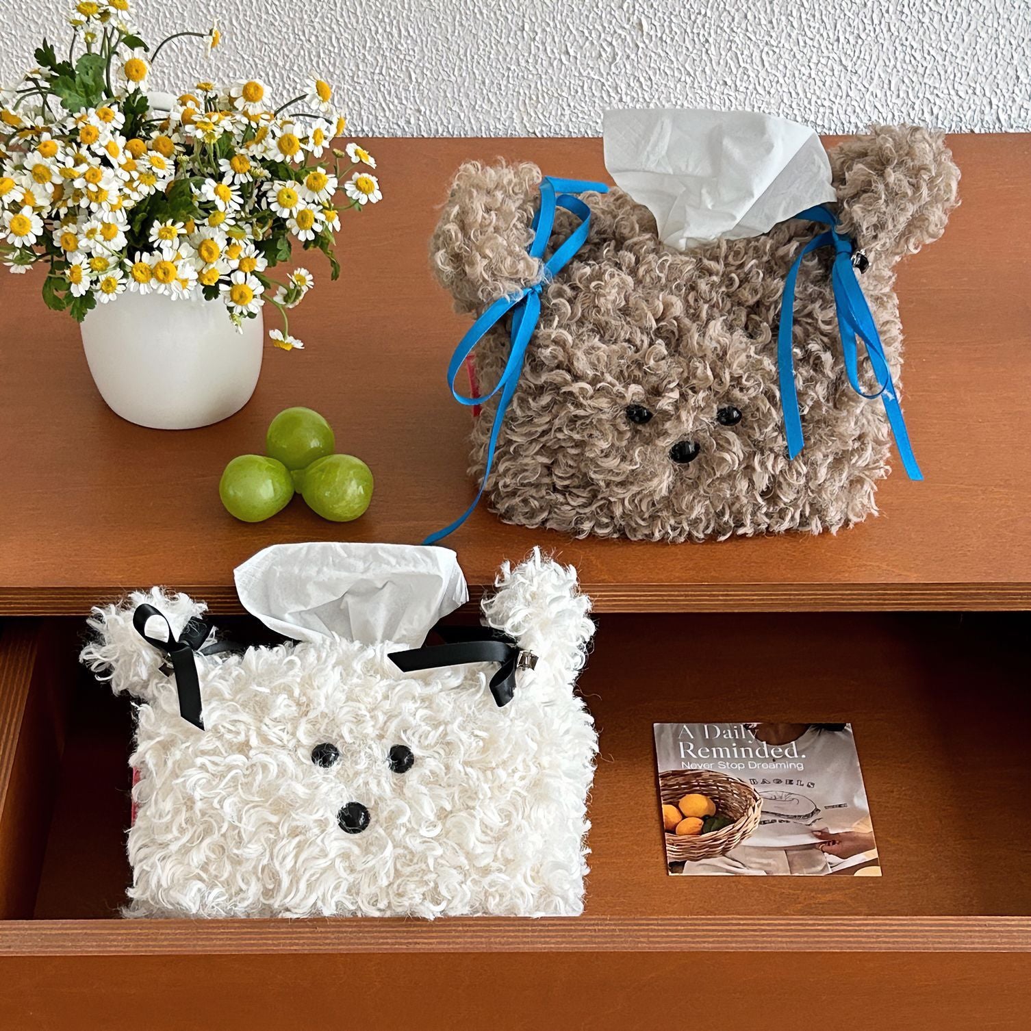 Creative Cute Plush Puppy Tissue Box