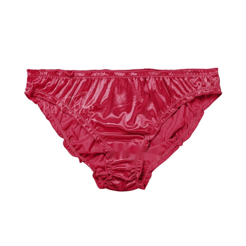 Glossy Quick-drying Briefs Sexy T-shaped Mid-waist Purified Cotton Crotch Breathable Ladies