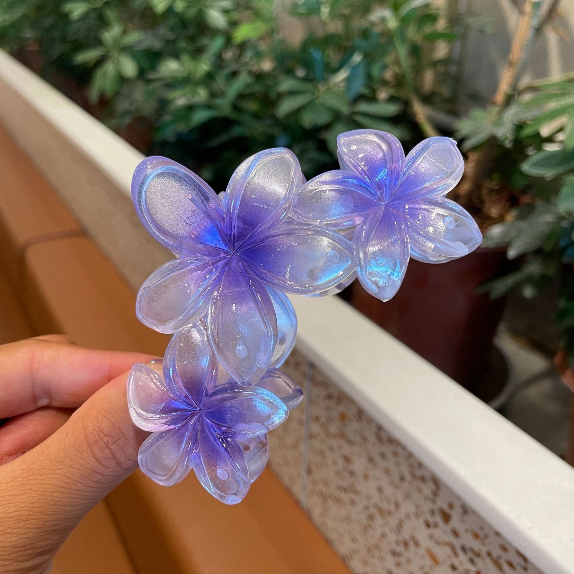 Stereo Color Plumeria Rubra Large Hair Clip