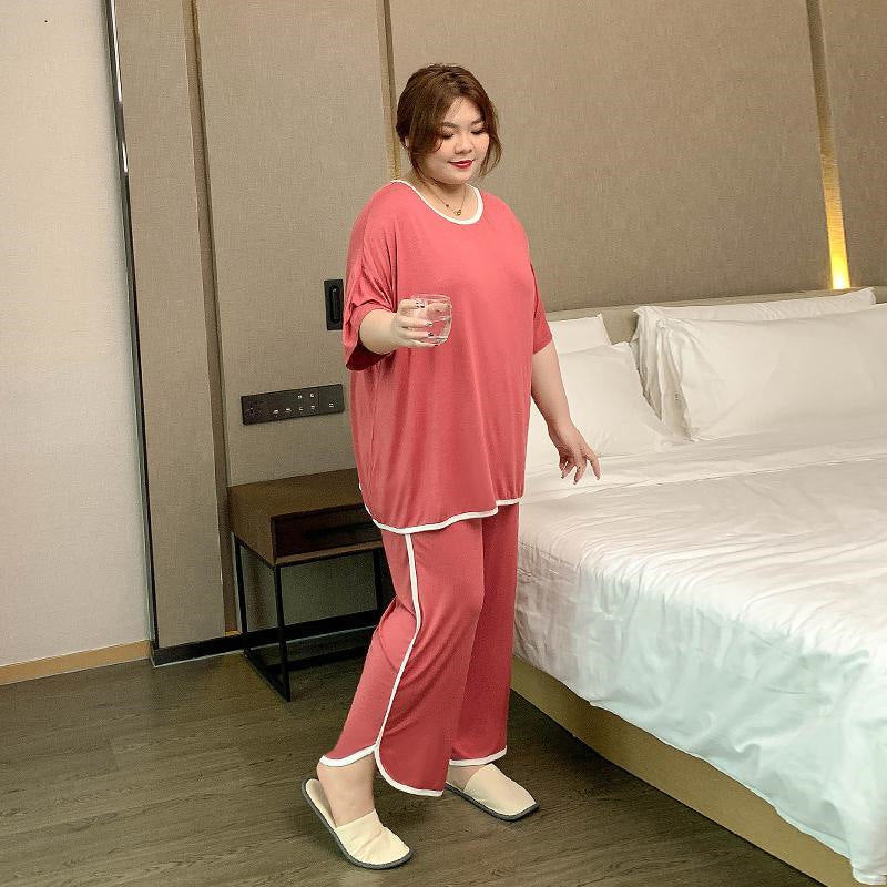 Half Sleeve Trousers Casual Home Two-piece Suit For Women Ins Fashion