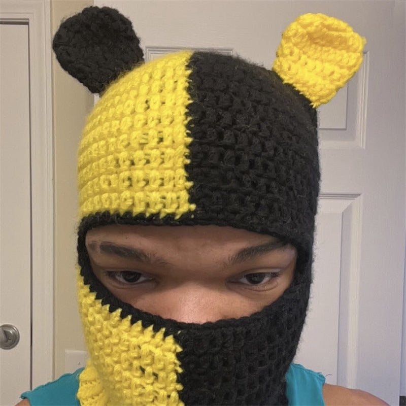 Pullover Windproof Neck Protection Handmade Knitted Hat