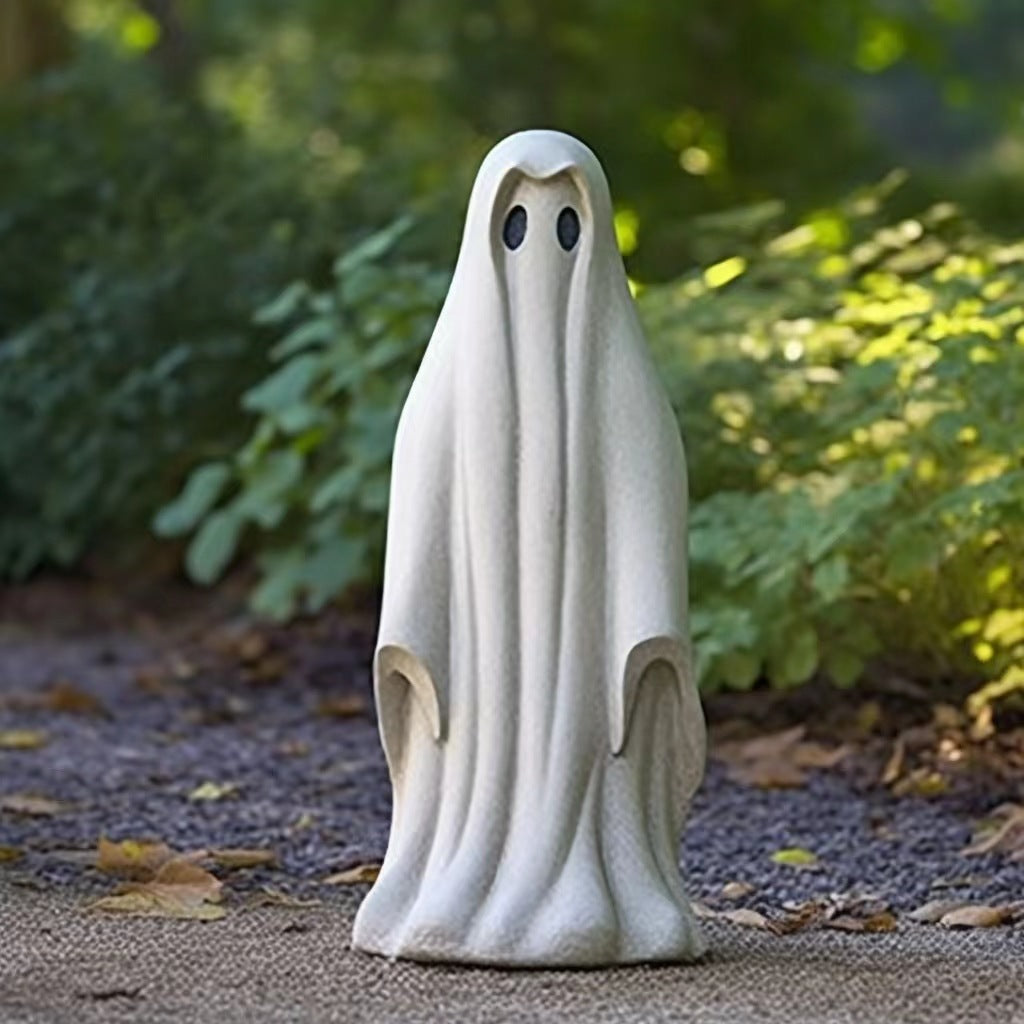 Halloween Outdoor Garden White Ghost Statue Cute Ghost Garden Decoration Resin Crafts