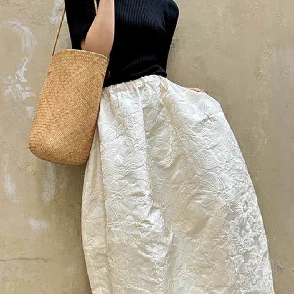 Fashion Relievo Jacquard Skirt Casual Women
