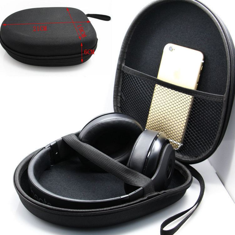 Convenient Black Round Headphone Case