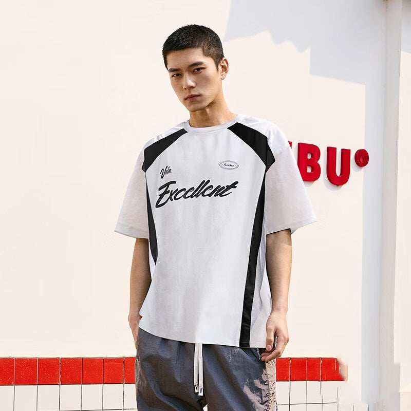 Basketball Sports Knitted American Round Neck T-shirt