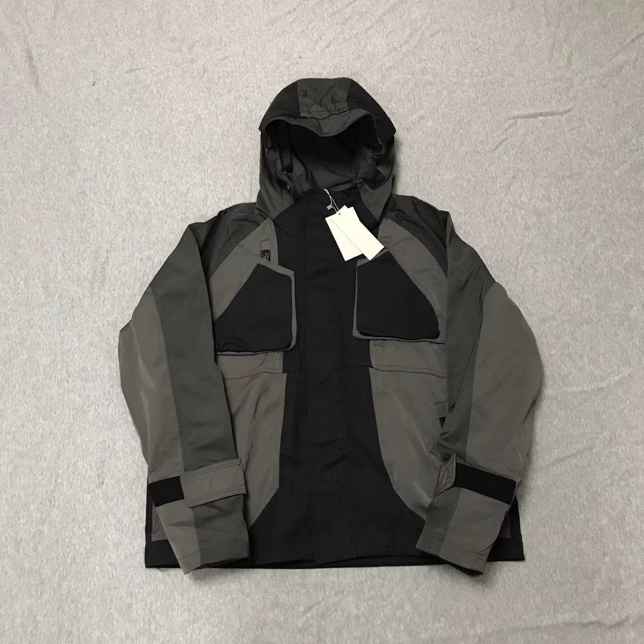 Men's Black And Gray Panel Coat