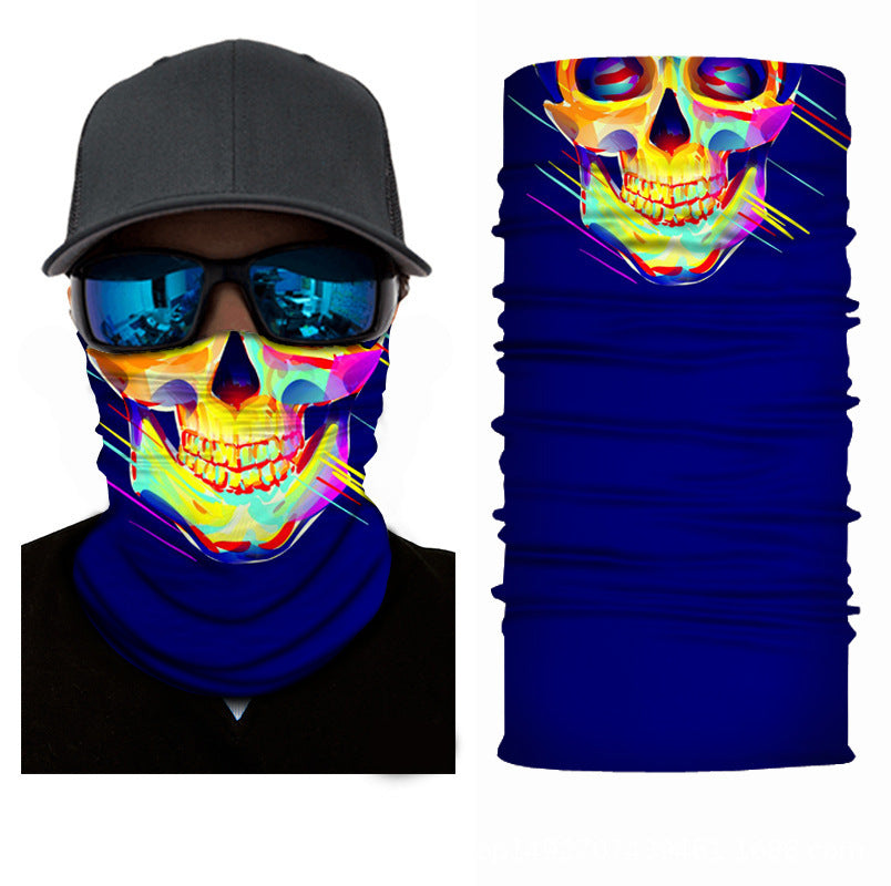 Skull Half Face Series Magic Headband Mask