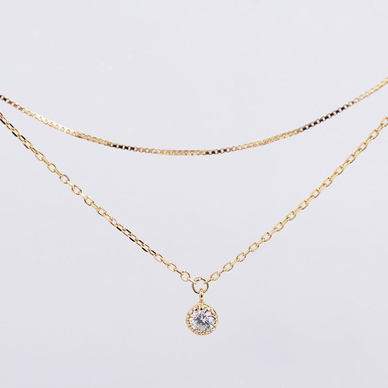 Multilayer zircon necklace