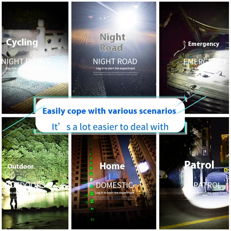 Led Outdoor USB Rechargeable Cob Sidelight Flashlight