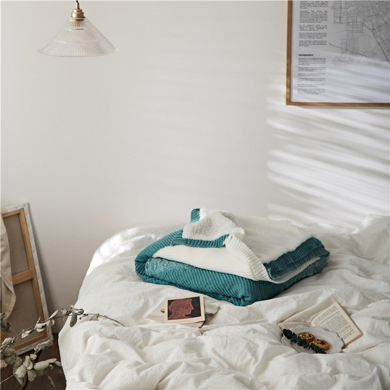 Thicken Warm Siesta Blanket Quilt Knitted Woolen Blanket