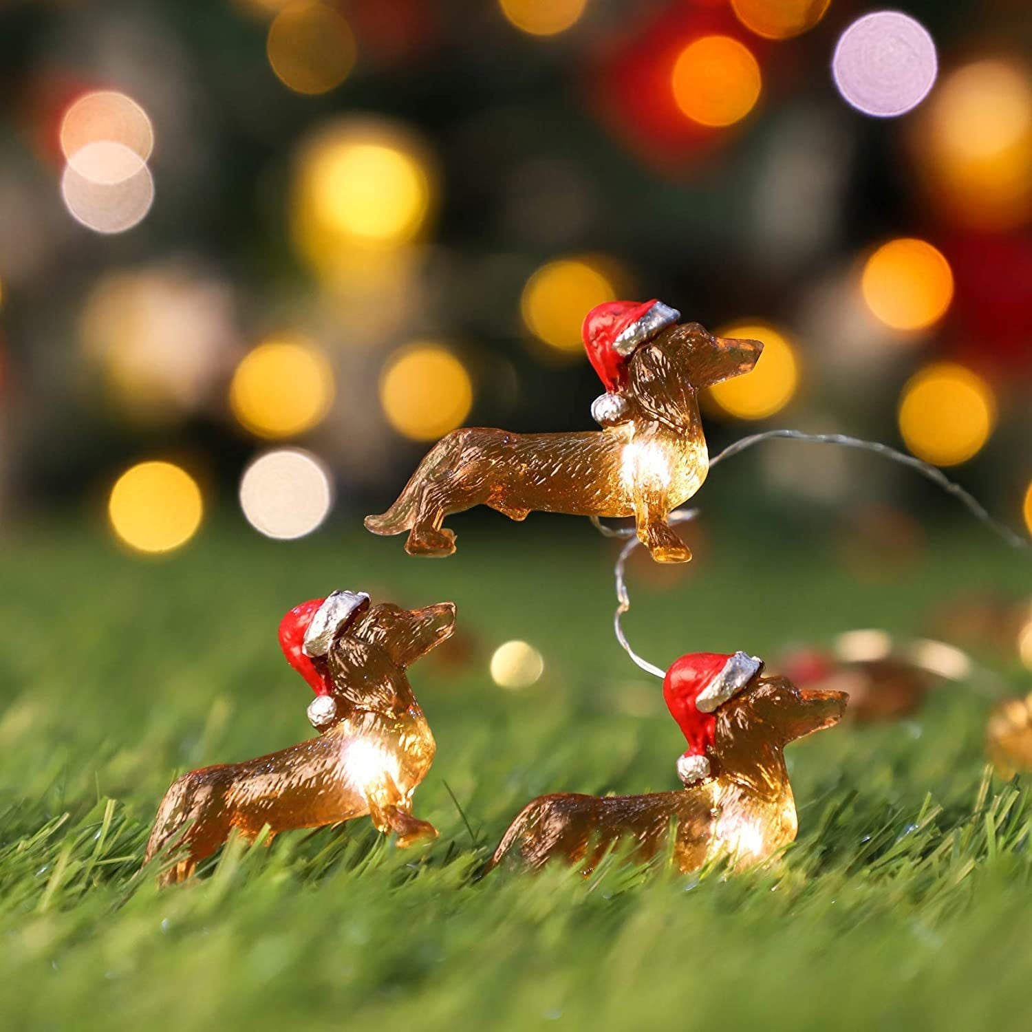 Festival Decorative Lamp Resin Simulation Transparent Sausage Dog Christmas String Light