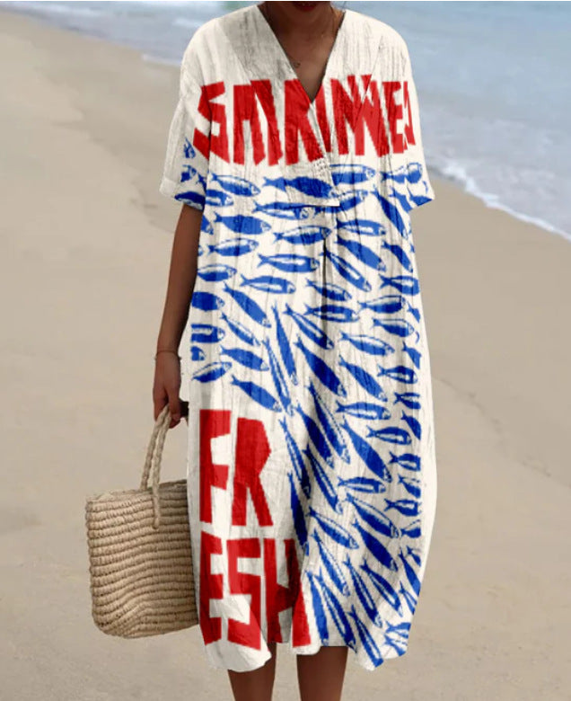 Casual Floral 3D Printing Women Dress