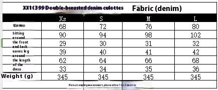 Short Shirt Double Breasted Culottes Denim Suit Women