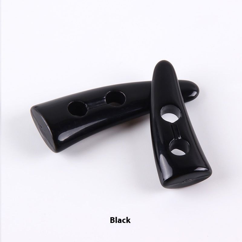 Acrylic Horn Button Oval Olive Buckle