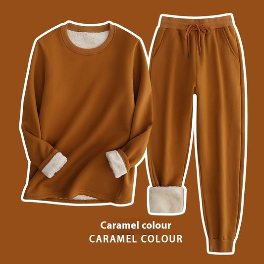 Sweatshirt And Sweatpants Suit European And American Lambswool