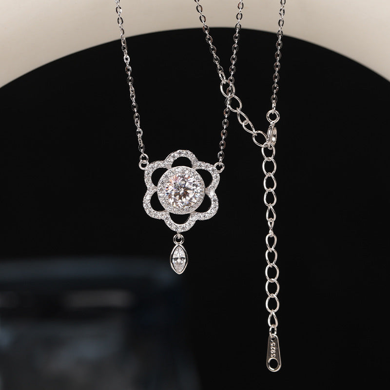 S925 Silver Fashion Design Inlaid Zirconium Diamond Necklace For Women