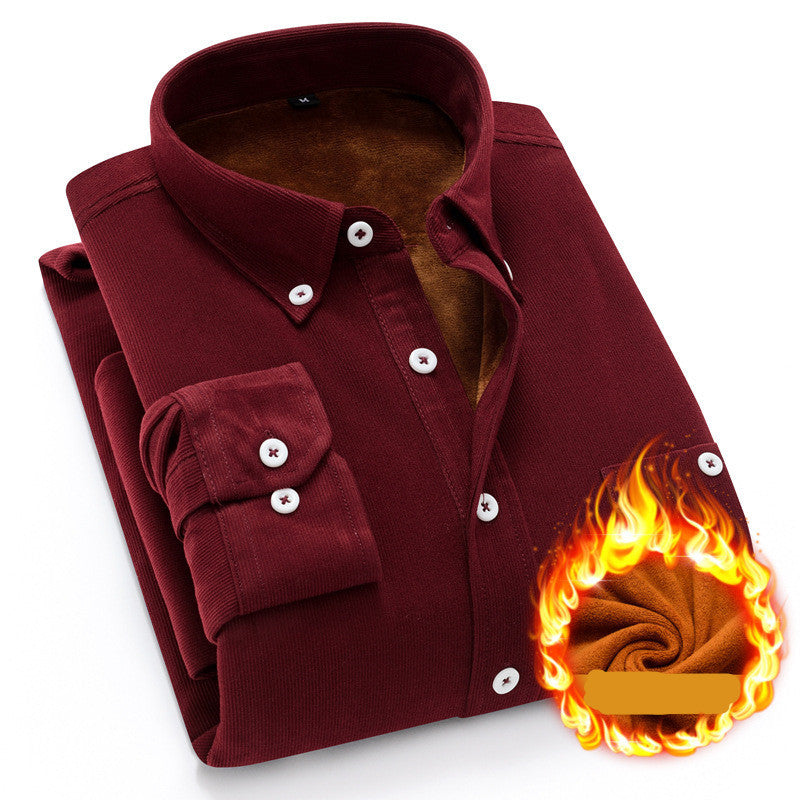 Corduroy plus fleece shirt