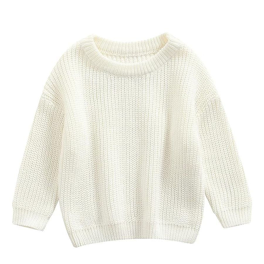 Infant Toddler Cotton Knitted Round Neck Base Sweater