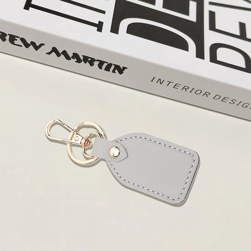 Vintage Leather Rose Red Keychain Pendant