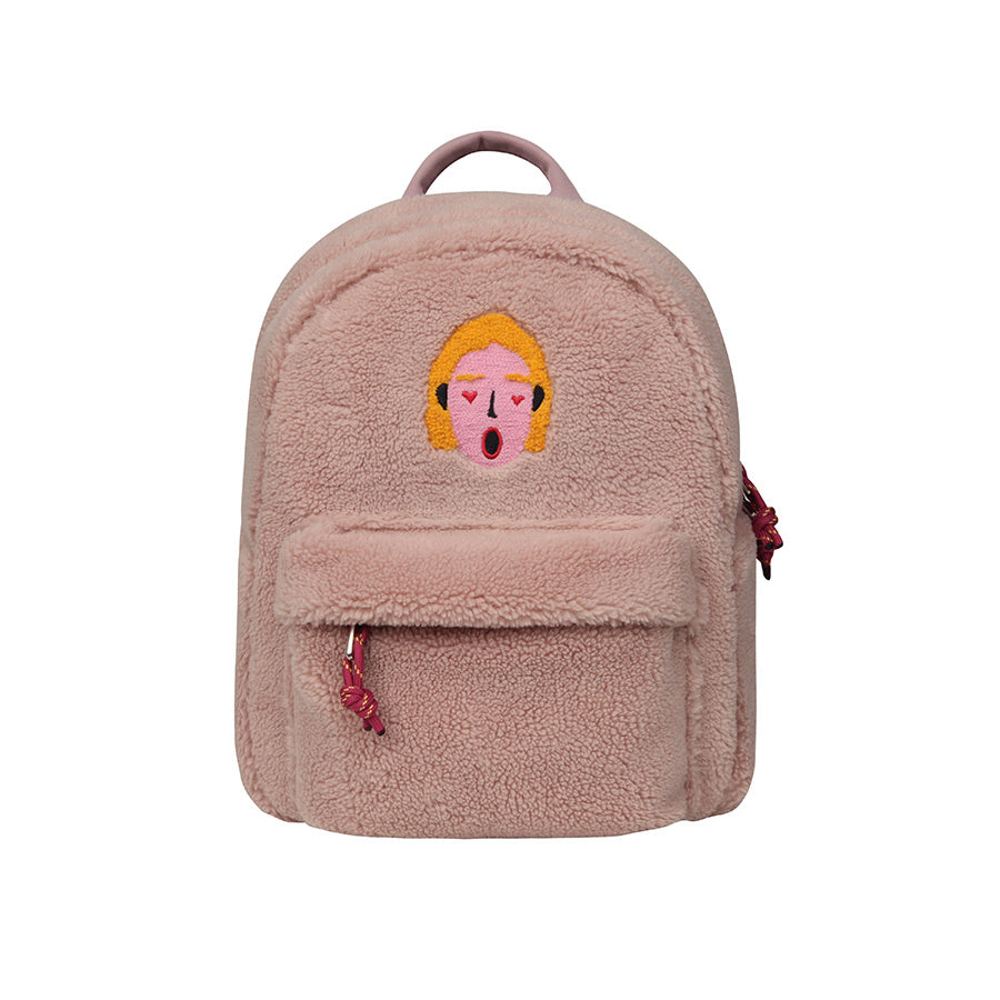 Polar fleece embroidered backpack