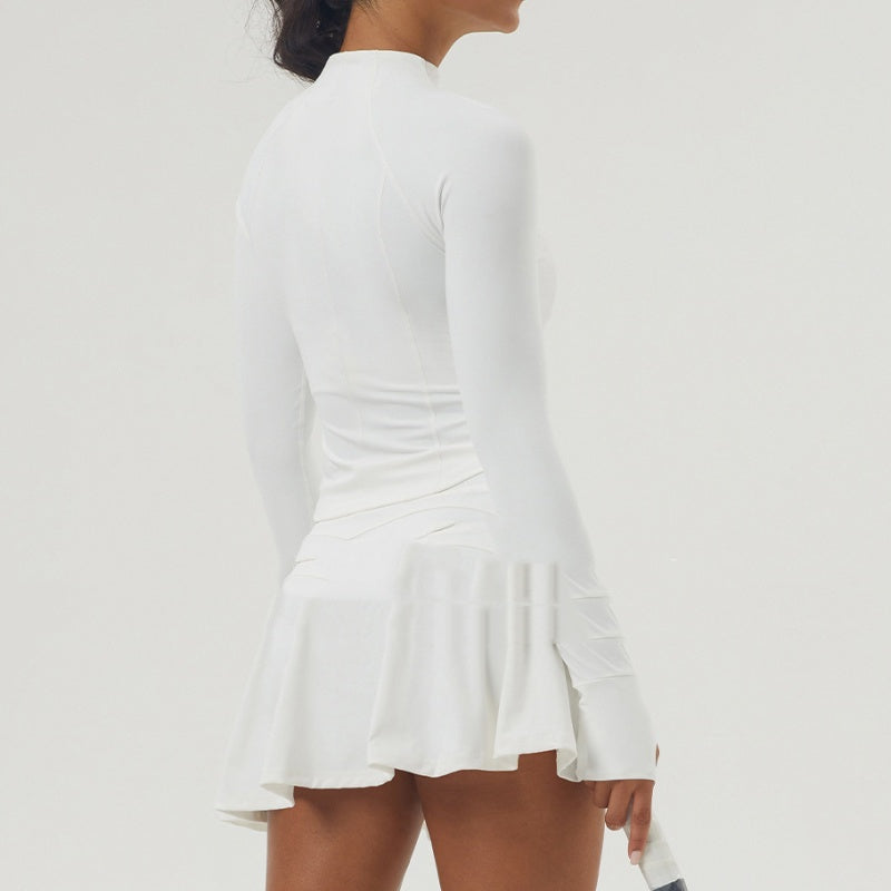 Sports Tennis Skirt Women's Zipper Yoga Clothes Short Pantskirt Suit