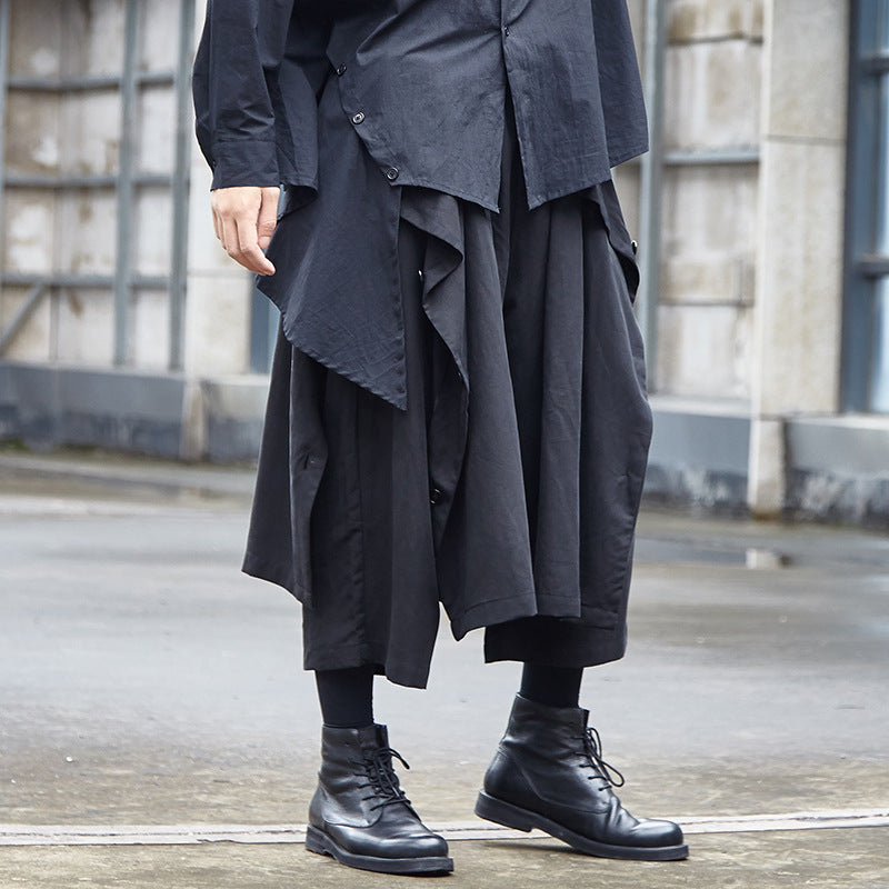 Casual pants ankle-length hakama pants
