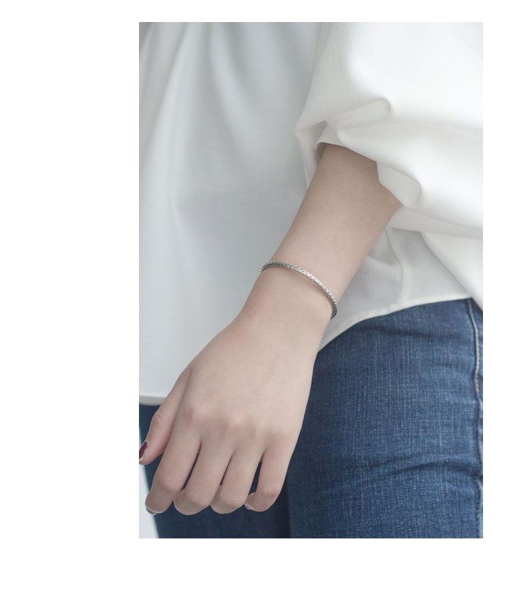 925 Sterling Silver Woven Pattern Adjustable Bracelet