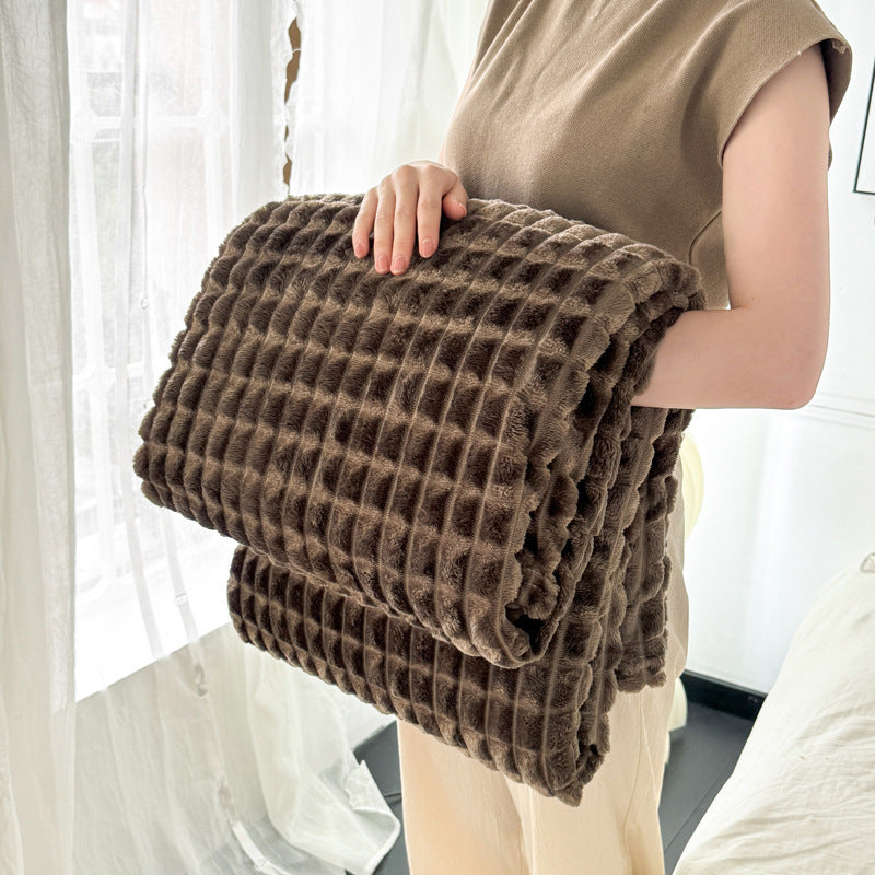 Flannel Plaid Blanket Soft Double Thick Warm Nap Blanket