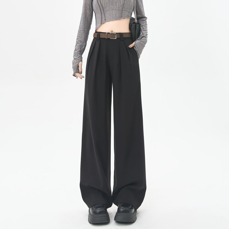 Gray Suit Pants Women's Straight Loose