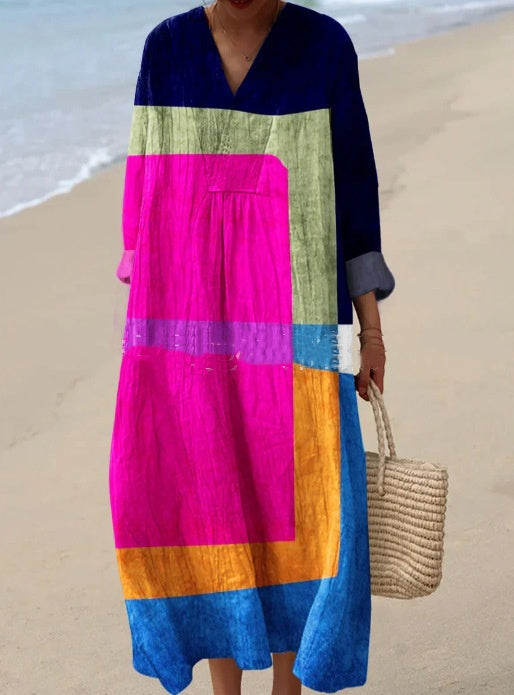 Ladies Fashion Casual Floral 3D Printing Dress