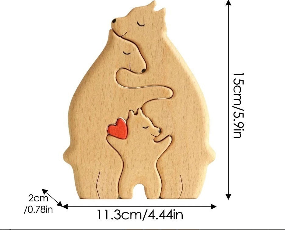 Wooden Puzzle Mother And Son Bear Set Handicraft Ornaments