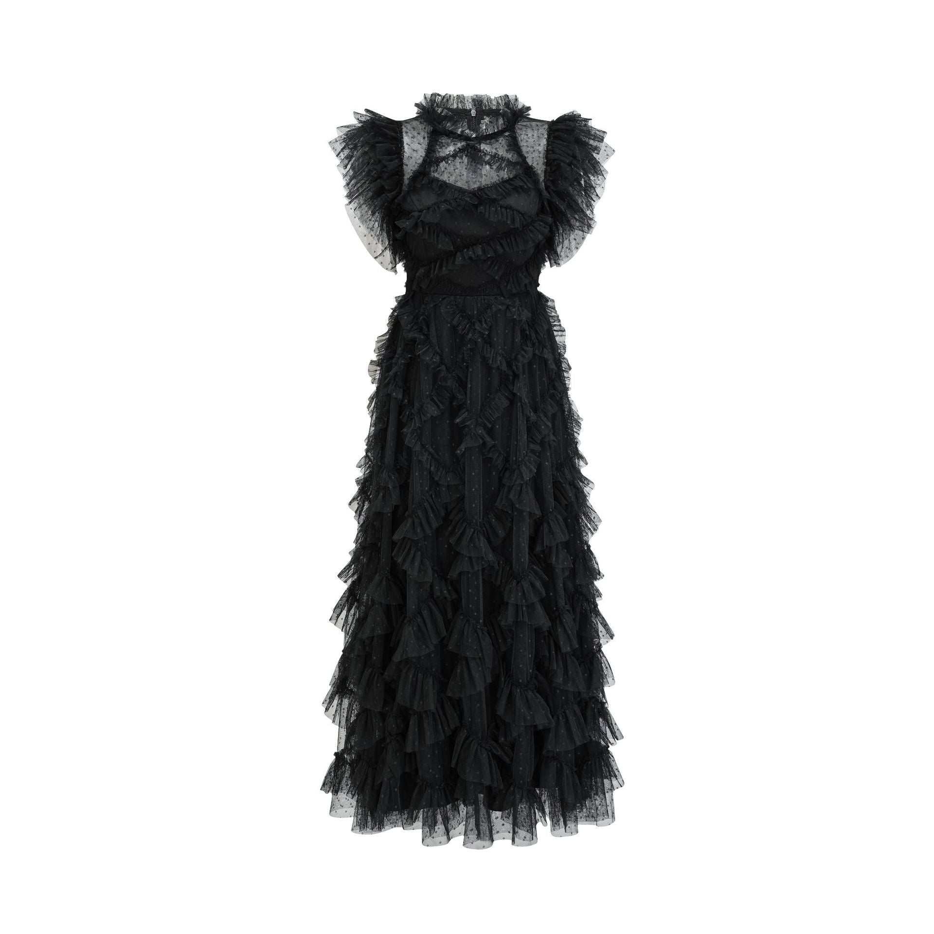 Embroidered A- Line Skirt Holiday Half Turtleneck New Printed Sleeveless Dress