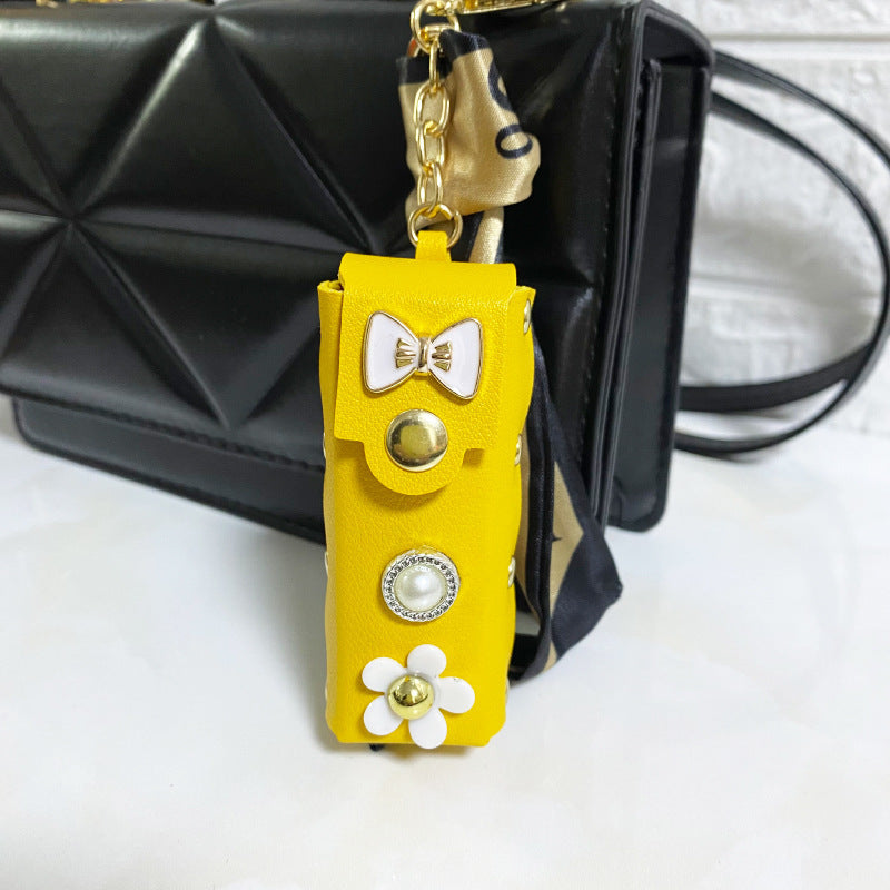 Fashion Simple Lipstick Pack Silk Scarf Keychain