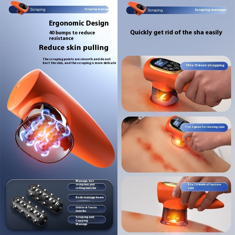 Electric Scraping EMS Micro Current Vacuum Hot Compress Walking Tank Suction Scraping Dredge Negative Pressure Cupping Device
