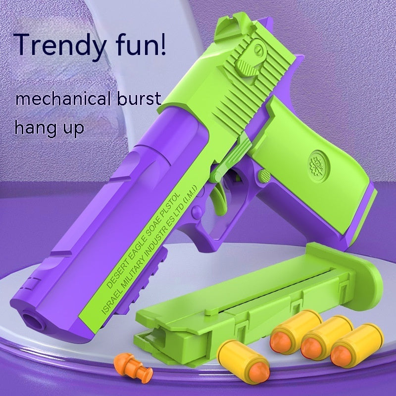 Radish Gun Toy Children's Desert Pistol Model Continuous Hair Throwing Shell Boy Toy