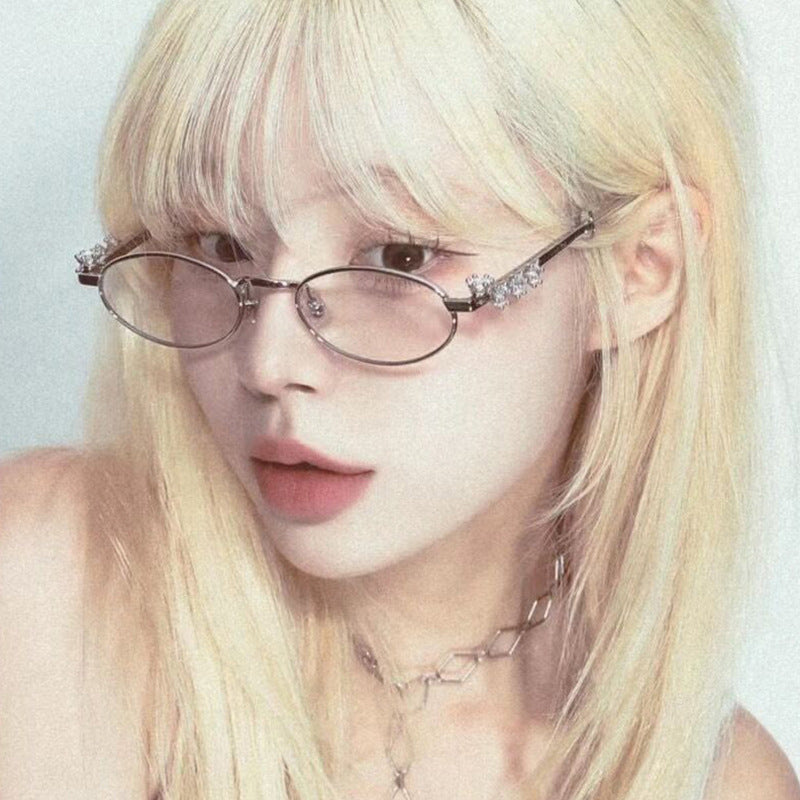 Diamond Oval Metal Optical Frame