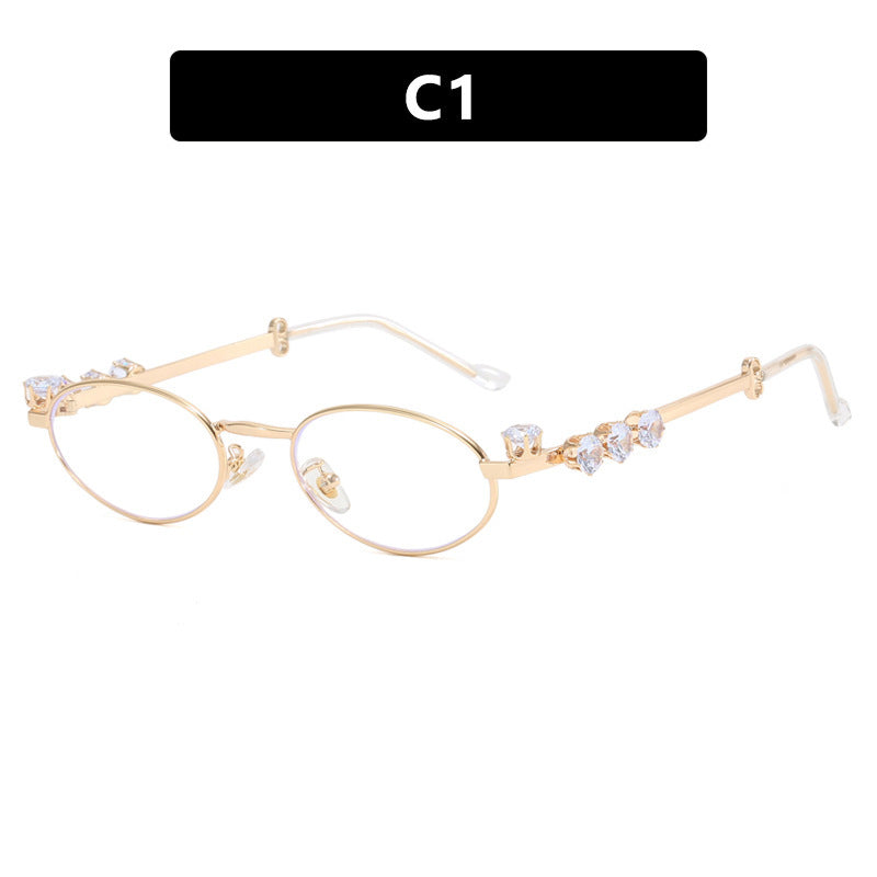 Diamond Oval Metal Optical Frame
