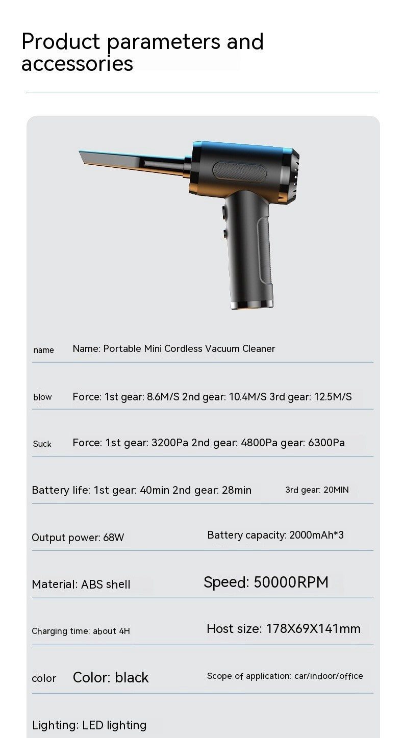 Hand-held High-power Computer Case Wireless Blowing Vacuum Cleaner