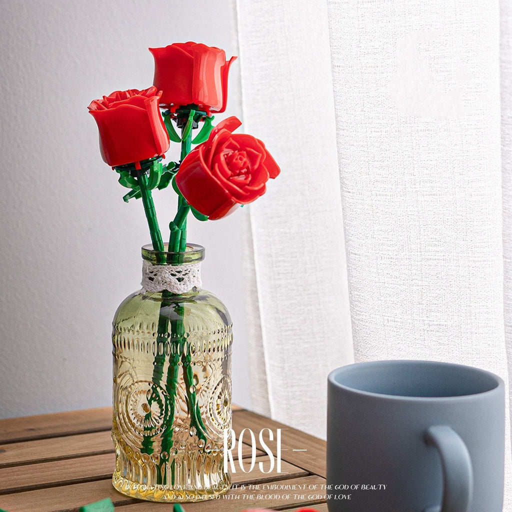 Valentine's Day Rose Puzzle Assembled Building Block Toys