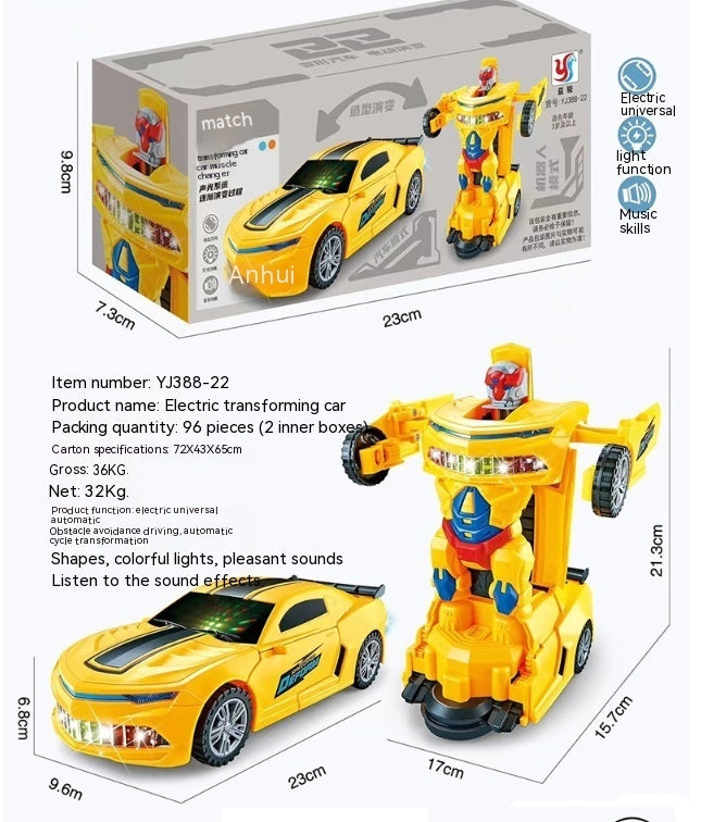 Car Deformation Robot Toy Light Music Automatic Deformation