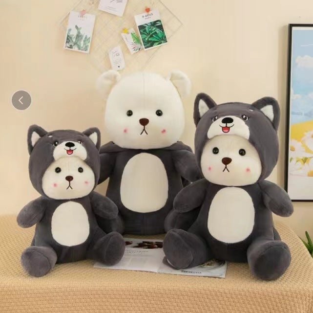 Little Bear Doll Cute Bear Wearing A Hat Doll Transformation Plush Toy