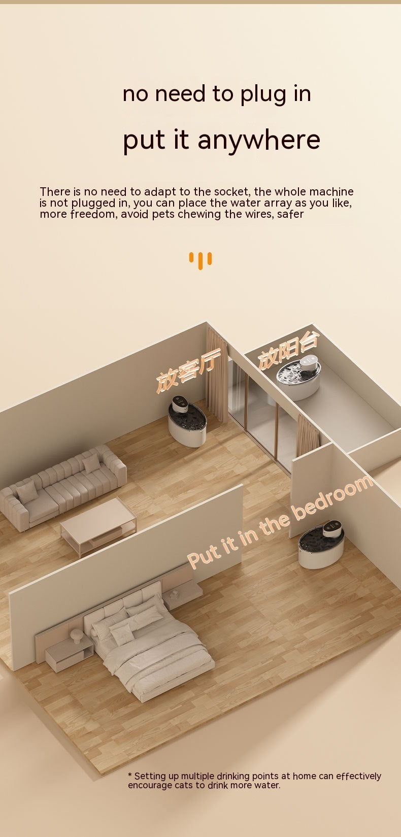 Pet Wireless Smart Cat Mute Water Dispenser