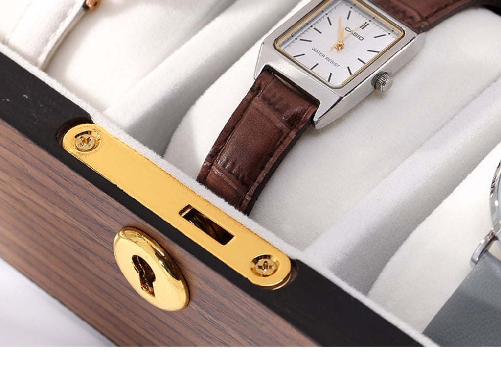 Light luxury wooden watch storage box with large capacity