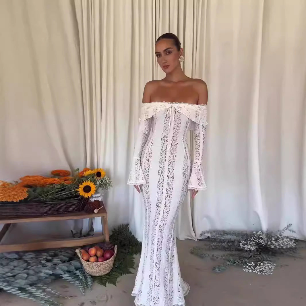 Fairy Gentle Off-shoulder Tube Top Lace Dress