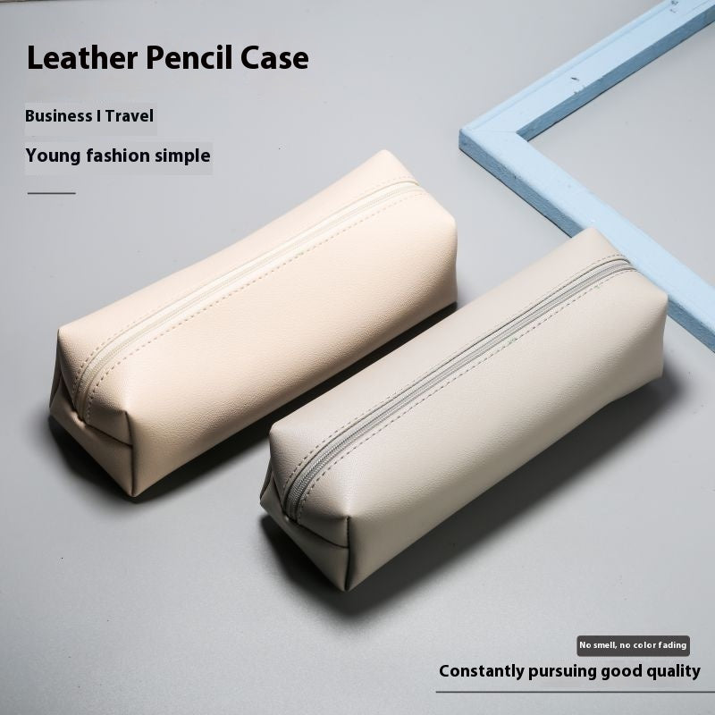 Leather Simple Girls Universal Bag Carry-on Pencil Case