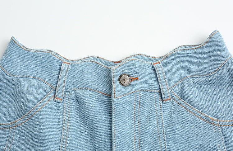 Women's lace denim shorts