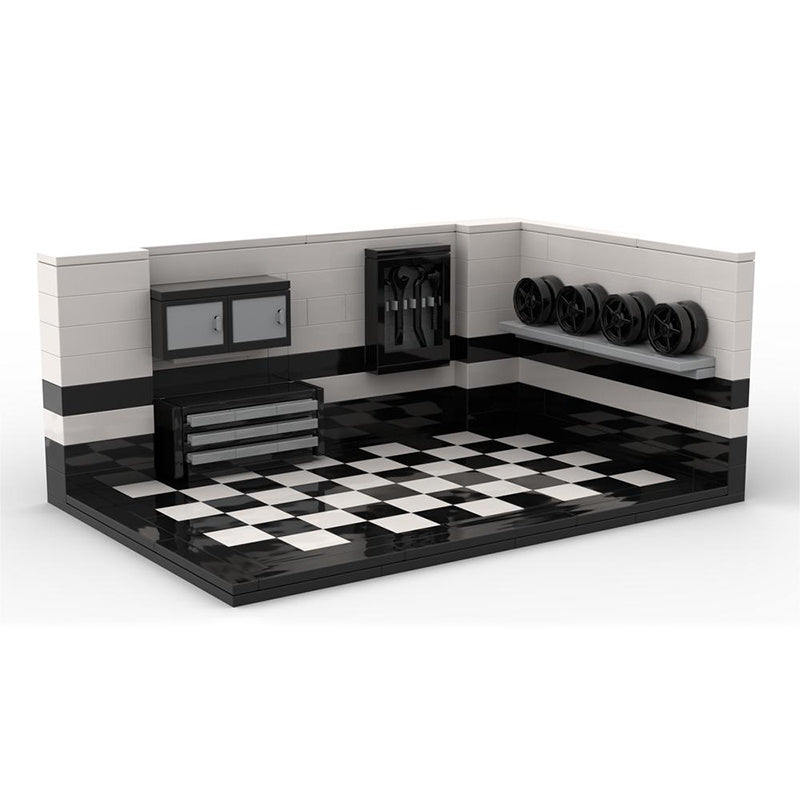 Building Block Classic City Display Garage Luxury Edition Scene Assembly Toys