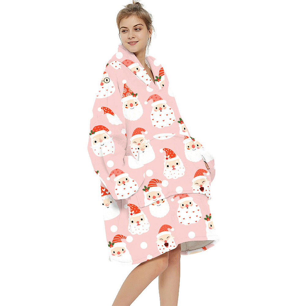 Printed warm layabout blanket hoodie